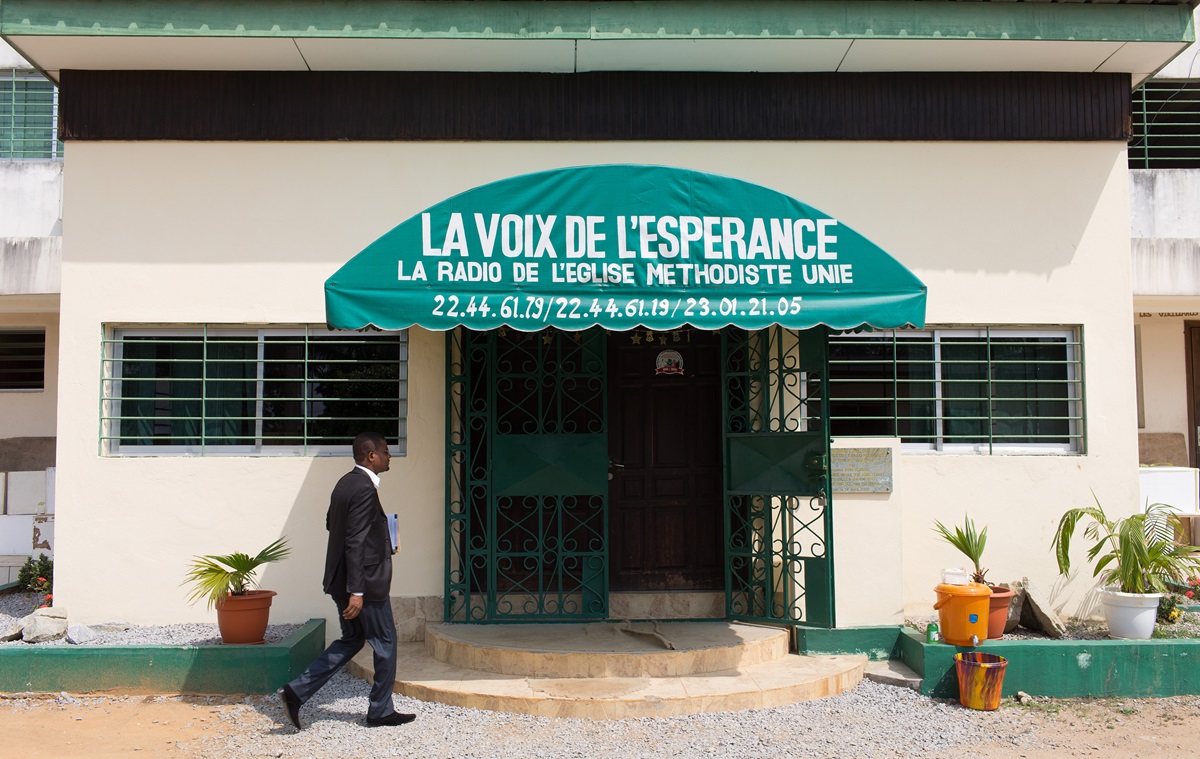 The United Methodist Church's Voice of Hope radio station broadcasts on 101.6 FM from Abidjan, Côte d'Ivoire. Photo by Mike DuBose, UMNS