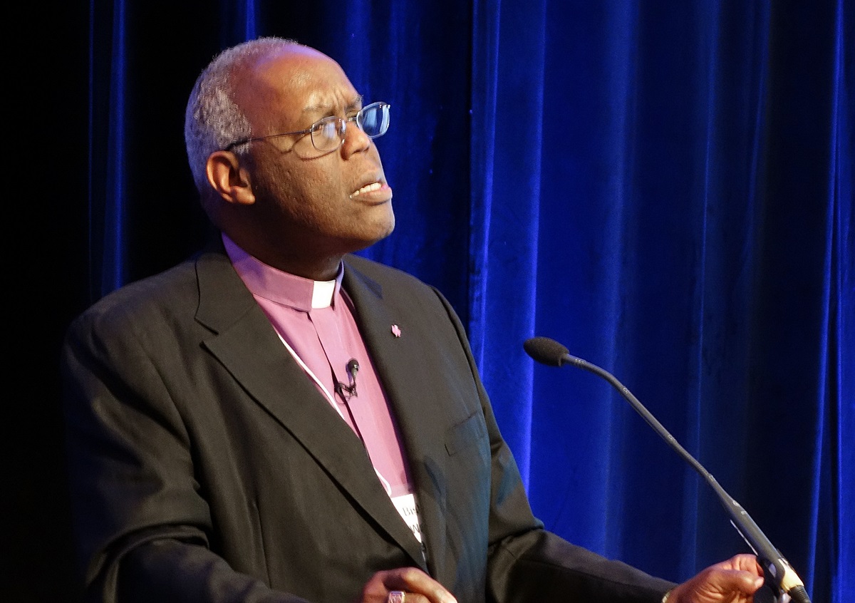 Bishop Warner Brown Jr., president of the Council of Bishops, calls on bishops to address racism and strengthen ecumenical relationships in his presidential address. Photo by Diane Degnan, United Methodist Communications