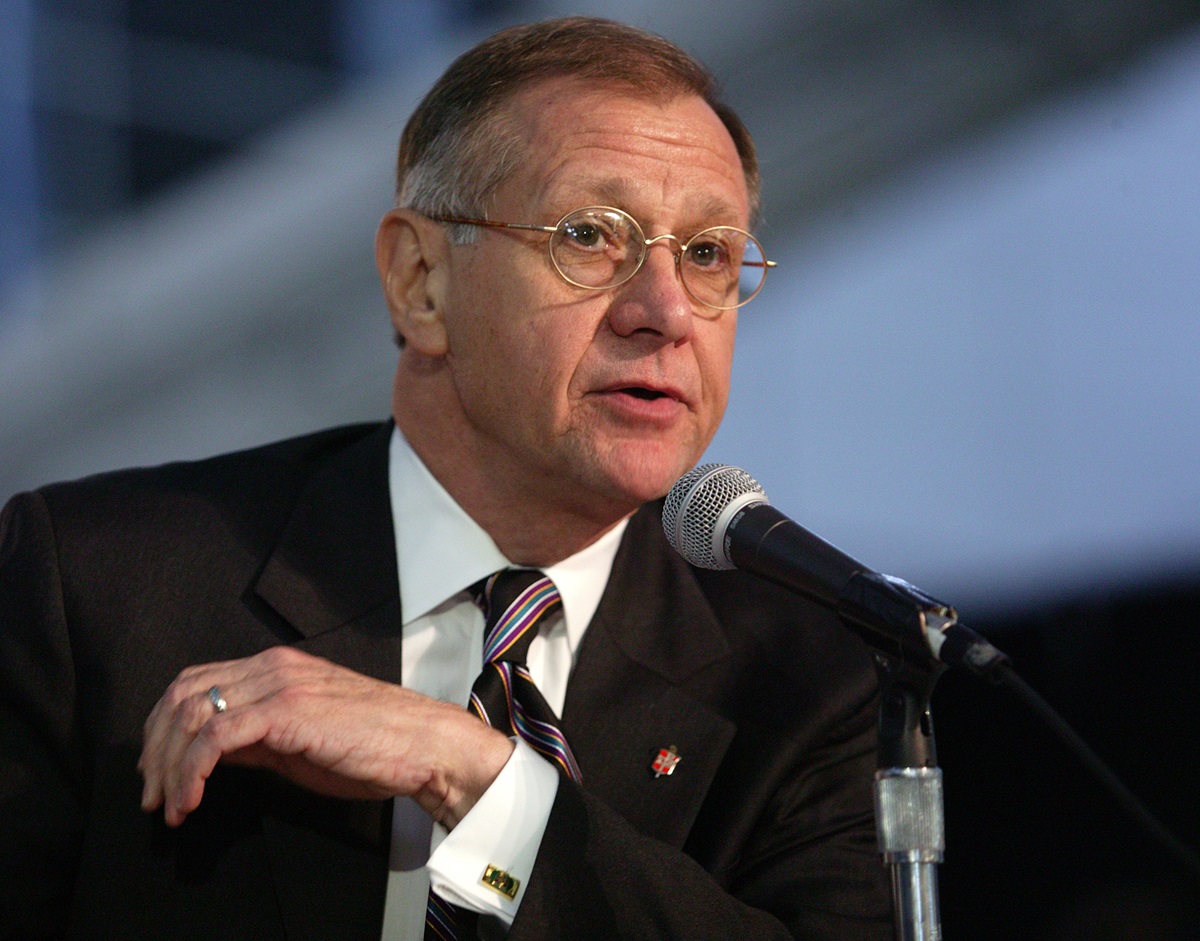 United Methodist Bishop C. Joseph Sprague, Chicago Area, presides over a May 7 session of the denomination's 2004 General Conference in Pittsburgh. A UMNS photo by Mike DuBose.