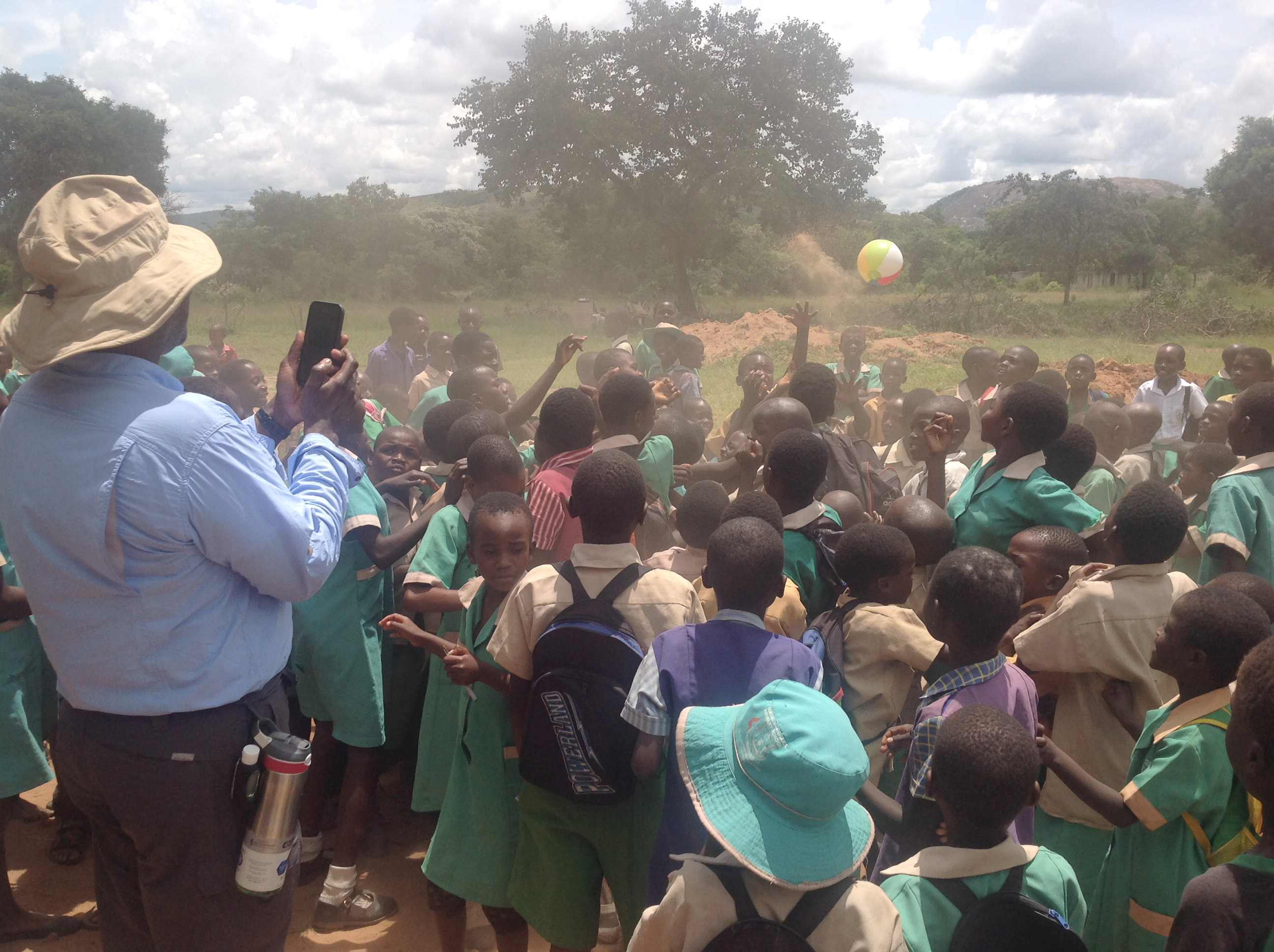 Students play outside Mashambanhaka Secondary School in Murewa, Zimbabwe. The school recently celebrated the construction of two classroom blocks by Community United Methodist Church in Crofton, Md. Photo by Eveline Chikwanah