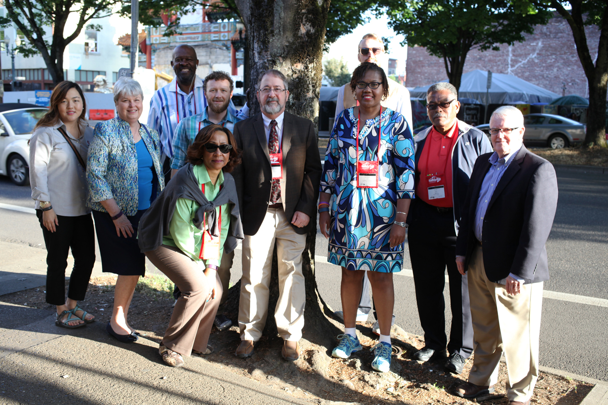 During their daily walks to General Conference, Discipleship Ministries staff engage with the homeless they see along the way. 