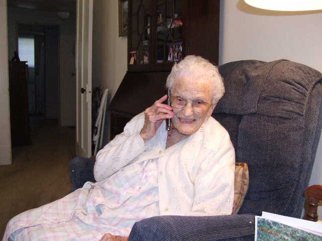 Jean Christy took on a new telephone ministry for Andrews United Methodist Church at around age 105. She passed away at 111 on May 28. Photo by Kandy Barnard. 