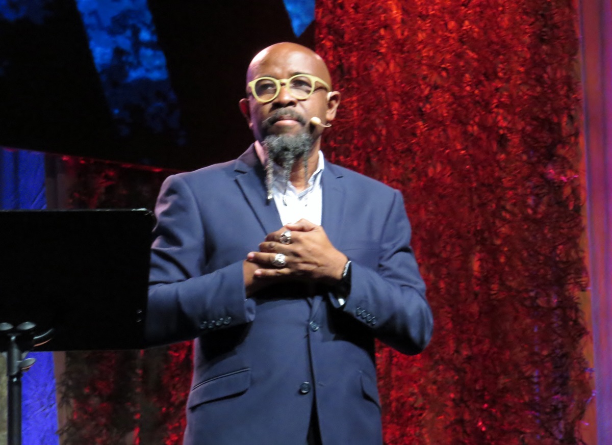The Rev. Rudy Rasmus of St. John’s United Methodist Church in Houston preached on Sept. 1 at the World Methodist Conference. The gathering continues in Houston through Sept. 3. Photo by Sam Hodges, UMNS