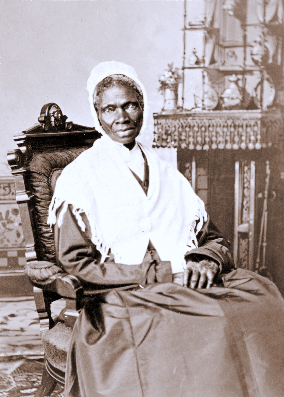 Born into slavery, Sojourner Truth became an itinerant Methodist preacher and advocated for freedom for the slave, justice for the poor and equality for women. Portrait of Sojourner Truth from the National Portrait Gallery, Smithsonian Institution, courtesy of Wikimedia Commons.
