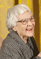 Photo of Harper Lee taken while receiving the Presidential Medal of Freedom in 2007. White House photo by Eric Draper