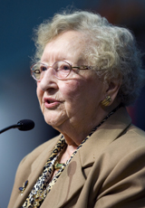 Louise Baird Short, 102, greets the 2008 United Methodist General Conference in Fort Worth, Texas. File Photo by Mike DuBose, UMNS