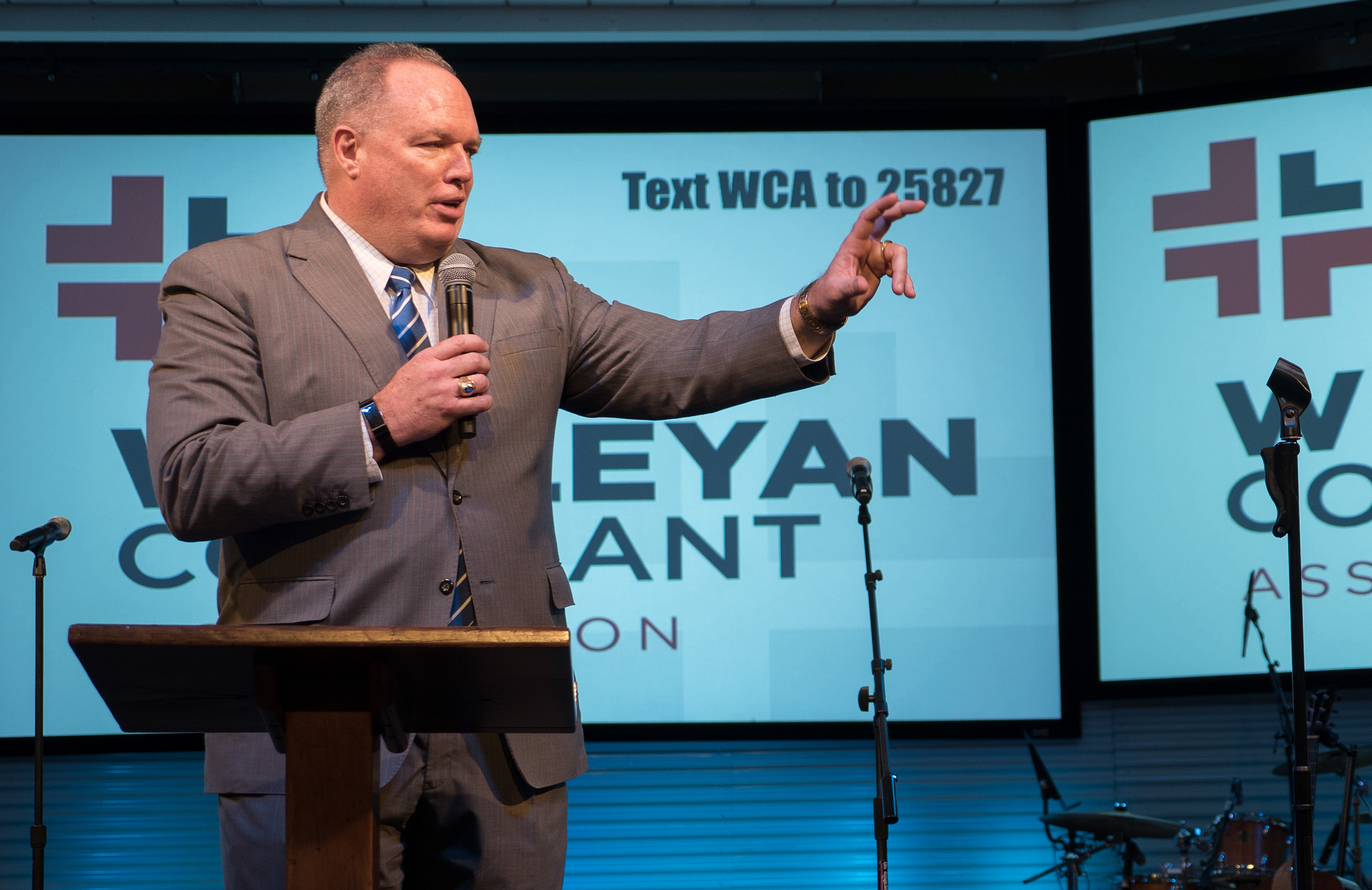 The Rev. Jeff Greenway discusses the need for church reform April 28 at the Wesleyan Covenant Association’s “We Believe in the Church!” event, hosted by Christ United Methodist Church in Memphis, Tennessee. Greenway is chair of the association. Photo by Tim Tanton, UMNS