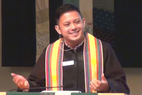 Video image of the Rev. DJ del Rosario, courtesy of Bothell (Washington) United Methodist Church.