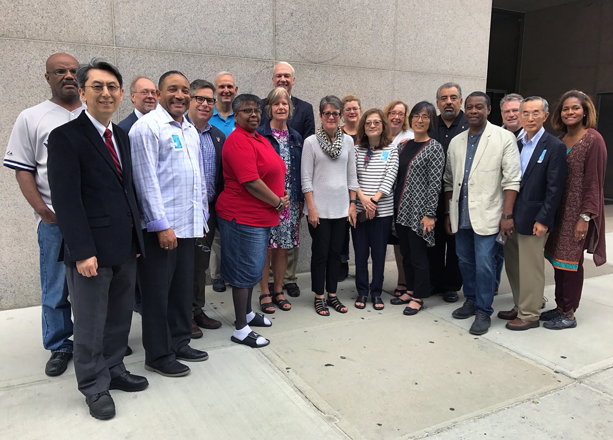 Members of the New York and Northern Illinois conferences bonded during a joint cabinet meeting in September at 475 Riverside Drive in New York. 