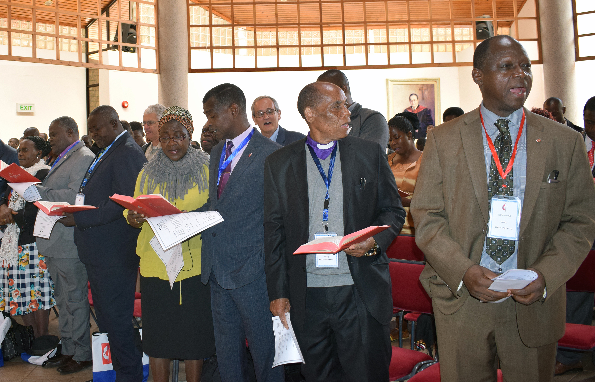 Residential and retired bishops attend worship during the Africa College of Bishops retreat in Mutare, Zimbabwe, in September. Among the issues discussed were the five new episcopal areas starting in 2020. Photo by Eveline Chikwanah, UMNS.