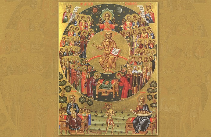 All Saints image courtesy of the Greek Orthodox Archdiocese of America. Cropped from original on Wikimedia Commons.
