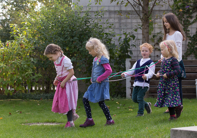 Children play outside after worship at the United Methodist Church of the Redeemer in Munich. Photo by Mike DuBose, UMNS.