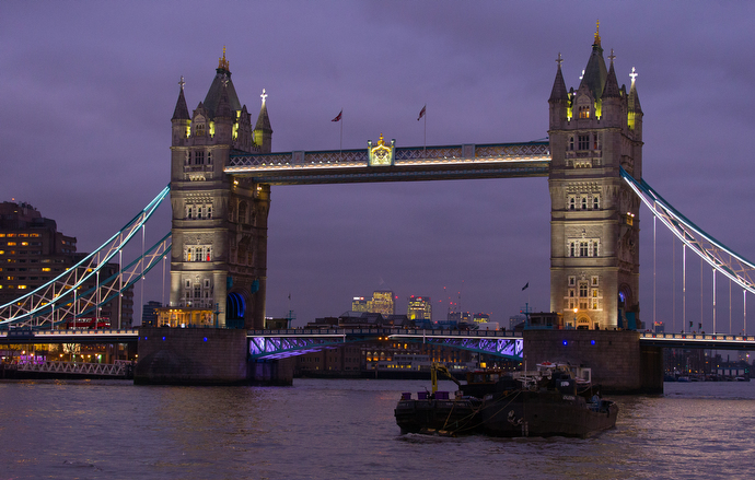 Tower Bridge spans the Thames River in London. Photo by Mike DeBose, UMNS.