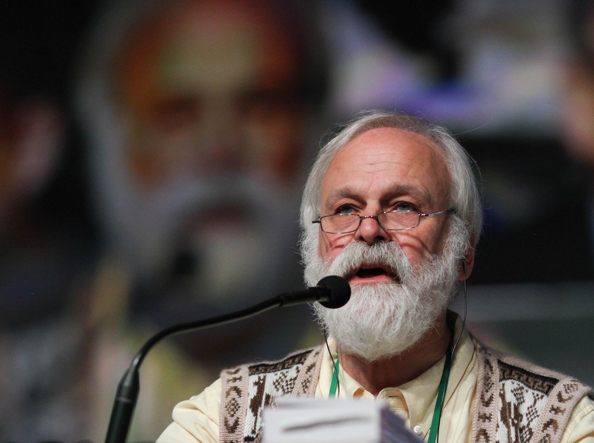 The Rev. Gere Reist, Secretary of the General Conference, speaks to delegates during the May 14 plenary session of the United Methodist 2016 General Conference in Portland, Ore. 