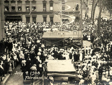 On July 5, 1908, a Father's Day sermon was preached at Williams Memorial Methodist Episcopal Church, South, now Central United Methodist Church, Fairmont, W.Va. Photo courtesy of the Rev. D.D. Meighen.