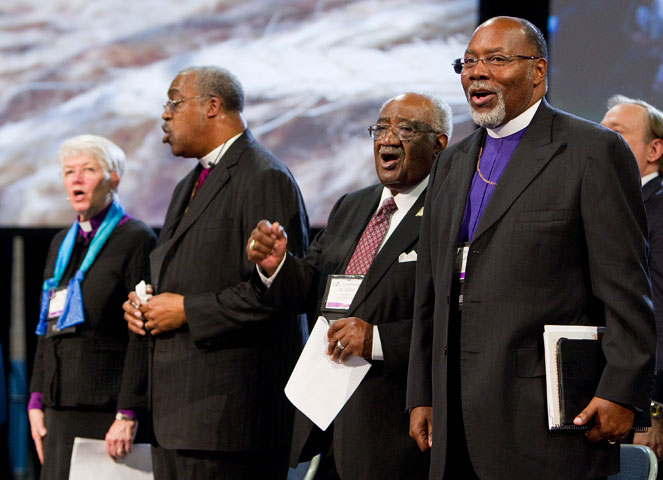 Pan-Methodist church leaders are welcomed to the 2012 United Methodist General Conference. A UMNS photo by Mike DuBose.