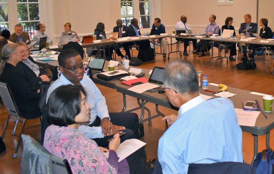 Members of the Commission on a Way Forward meet in small groups during their April 2017 meeting in Washington, D.C. File photo by Maidstone Mulenga, Council of Bishops.