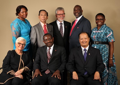 Members of the 2016-2020 Judicial Council pose for a group photo. The United Methodist Council of Bishops has asked the denomination’s top court to rule on the constitutionality of the legislation submitted by the Commission on Way Forward. Photo by Kathleen Barry, UMNS. 
