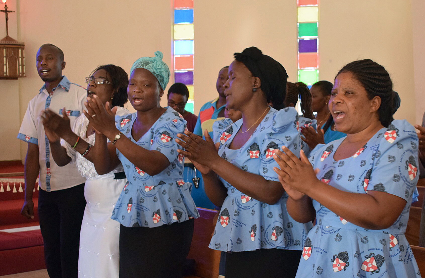 A praise team helps lead worship at St. Mary’s Anglican Church in Chitungwiza, Zimbabwe, during an interdenominational prayer for peace in the country following election-related violence. Photo by Eveline Chikwanah, UMNS.