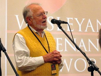 The Rev. Maxie Dunnam speaks in 2014 in Atlanta. Dunnam, on behalf of the Renewal and Reform Coalition, submitted some modifications to the Traditional Plan. He and other advocates for current church policies on homosexuality are promoting the modified Traditional Plan. Photo by Steve Beard/Good News Magazine.   The Rev. Maxie Dunnam speaks in 2014 in Atlanta. Dunnam, on behalf of the Renewal and Reform Coalition, submitted some modifications to the Traditional Plan. He and other advocates for current church policies on homosexuality are promoting the modified Traditional Plan. Photo by Steve Beard/Good News Magazine.