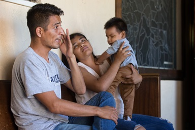 Jose Antonio Marchas Novela recounts the threats of violence that caused him to flee Mexico with his wife, Irlanda Lizbeth Jimenez Rodriguez, and their 1-year-old son, Jose Antonio. The family took shelter at the Christ United Methodist Ministry Center in San Diego while seeking asylum.