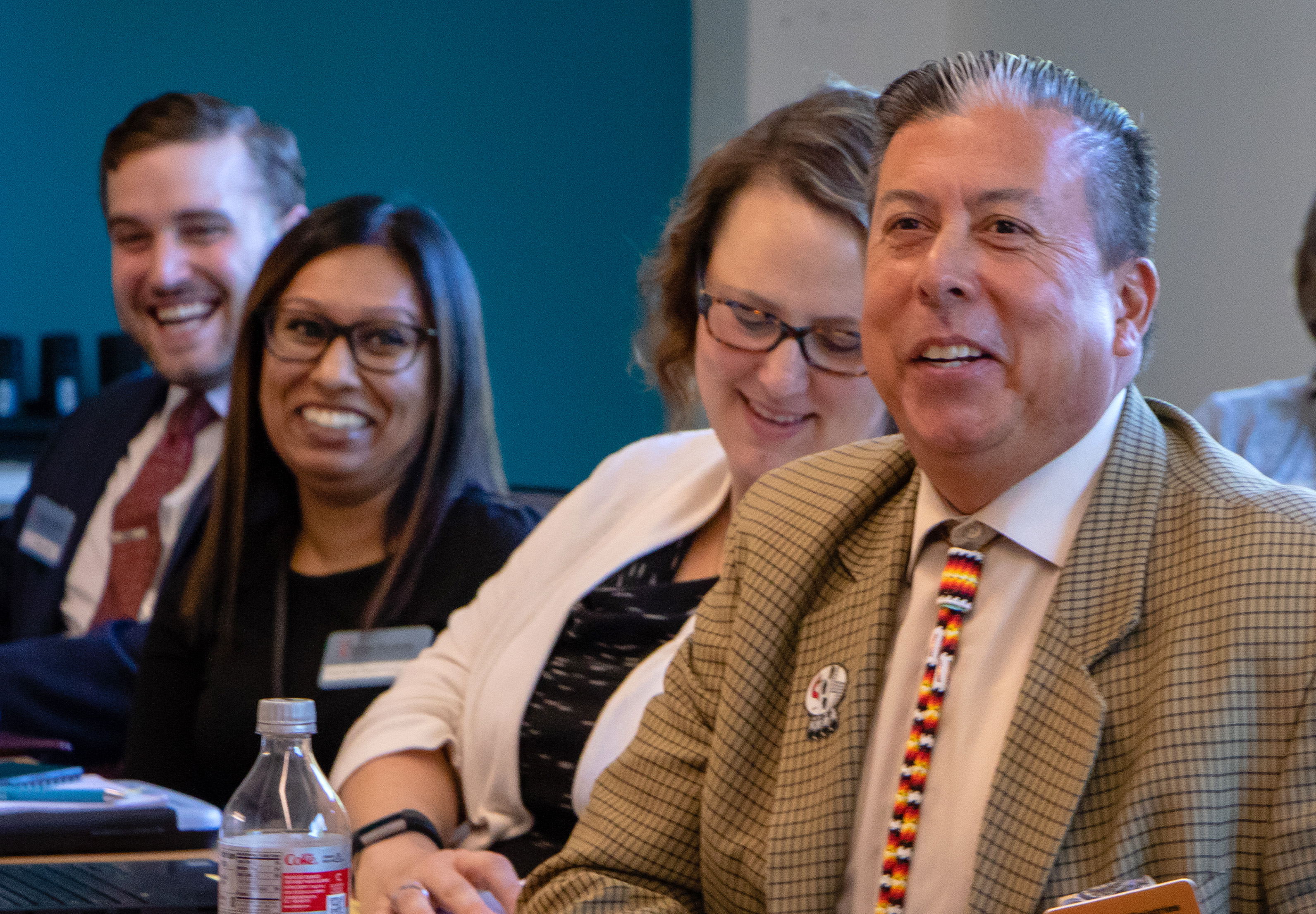 During the United Methodist Board of Global Ministries’ fall meeting, the Rev. David Wilson makes a presentation at a committee meeting on Native American ministries supported by The Advance, a voluntary giving program of The United Methodist Church. Photo by Jen Silver, Global Ministries.