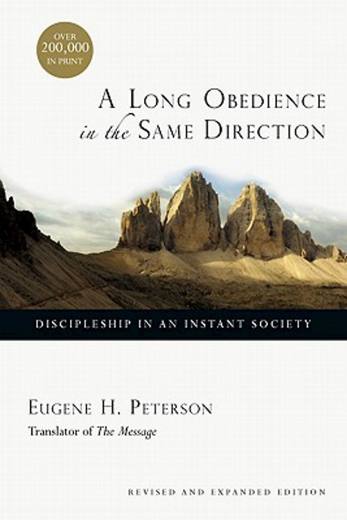 “A Long Obedience in the Same Direction: Discipleship in an Instant Society” artwork courtesy of Cokesbury.com.
