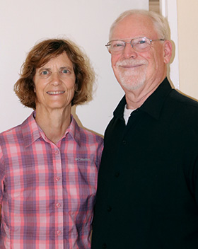 Iowa Area Bishop Laurie Haller and her husband, the Rev. Gary Haller. Photo by Eveline Chikwanah.