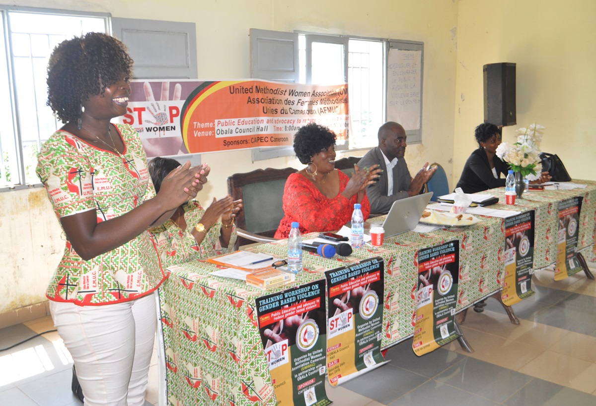 The United Methodist Women Association Cameroon hosts a workshop in Obala, Cameroon, to address gender-based violence in the country. Photo by Collette Ndobe.