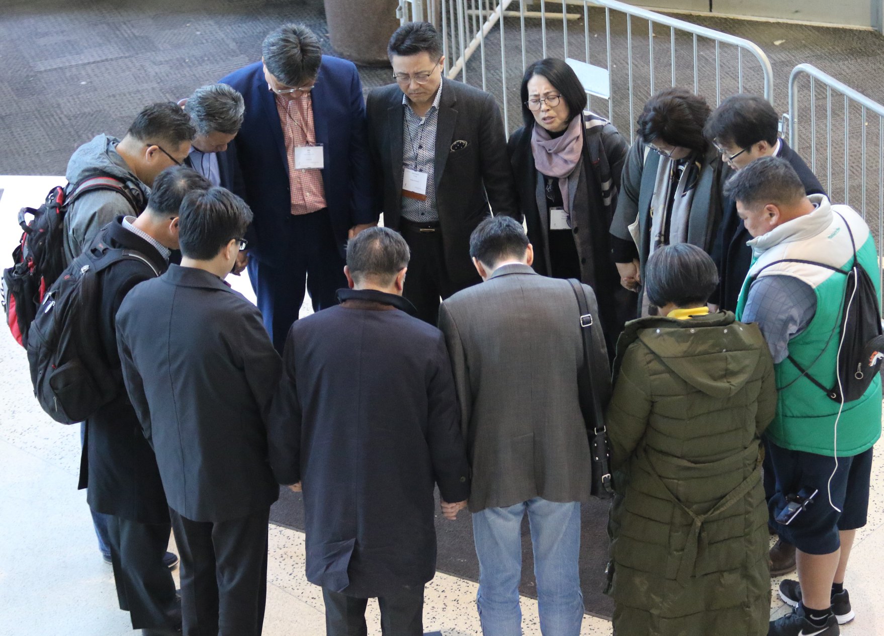 Korean United Methodists gather in prayer during the 2019 General Conference in St. Louis. Photo by the Rev. Thomas Kim, UMNS.