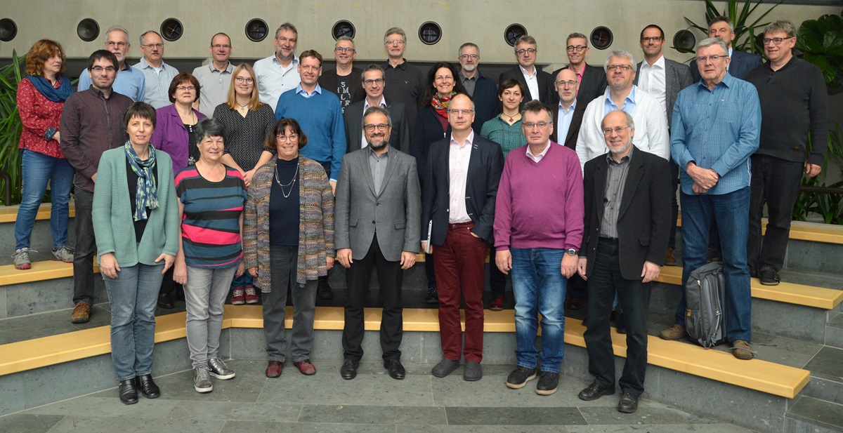 The executive committee of the United Methodist Church in Germany gathers for a photo during its meeting in Fulda. The committee released a statement saying “the stipulations of the Traditional Plan are not acceptable for our church in Germany.” Photo by Klaus Ulrich Ruof.