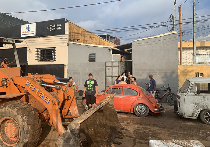 Cleanup begins in Sao Benardo do Campo, Brazil, after floods and landslides killed at least 11 people March 10-11. Photo by Scott Gilpin.