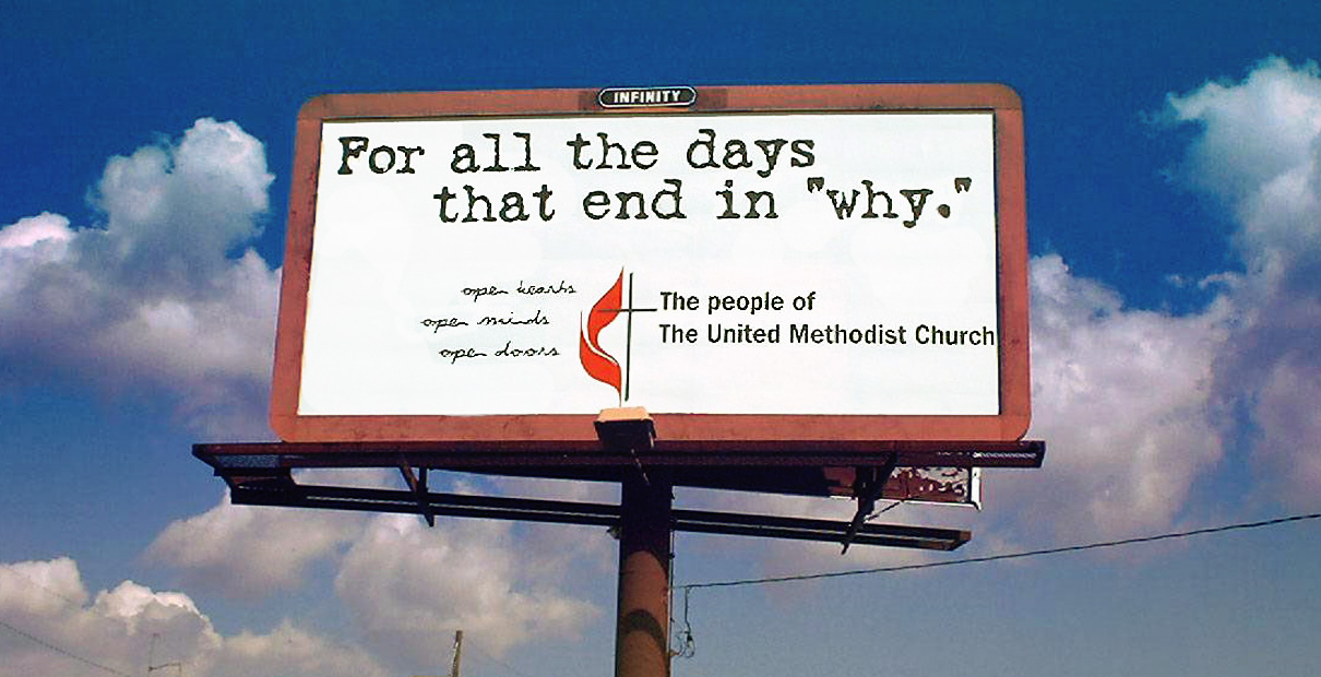 연합감리교회 로고. 사진, 케시 핏주(Cathy Fitzhugh), 연합감리교 공보부.