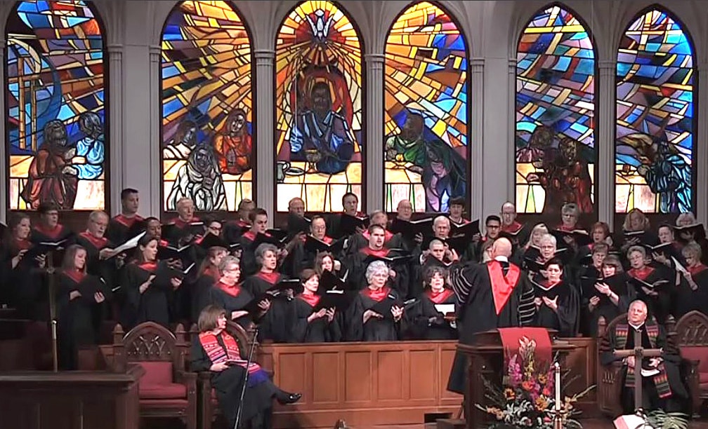 A performance of "My Eternal King" by Jane Marshall performed by the Polk Street United Methodist Church. Video image courtesy of Polk Street United Methodist Church.
