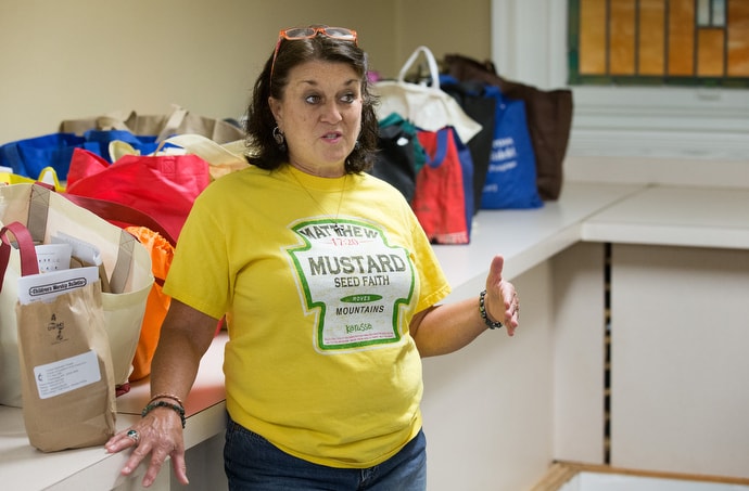 Lynne Menendez runs a children's food program at United Methodist Temple in Clarksburg, W.Va. Photo by Mike DuBose, UM News.