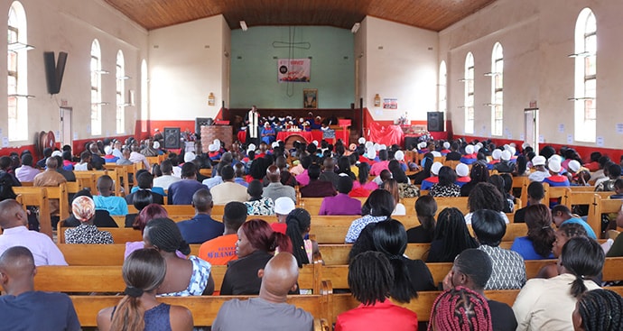 Members attend worship at St. Paul United Methodist Church in Harare, Zimbabwe. Some United Methodist churches are offering counseling and financial classes to help members navigate the country’s struggling economy. Photo by Priscilla Muzerengwa, UM News.