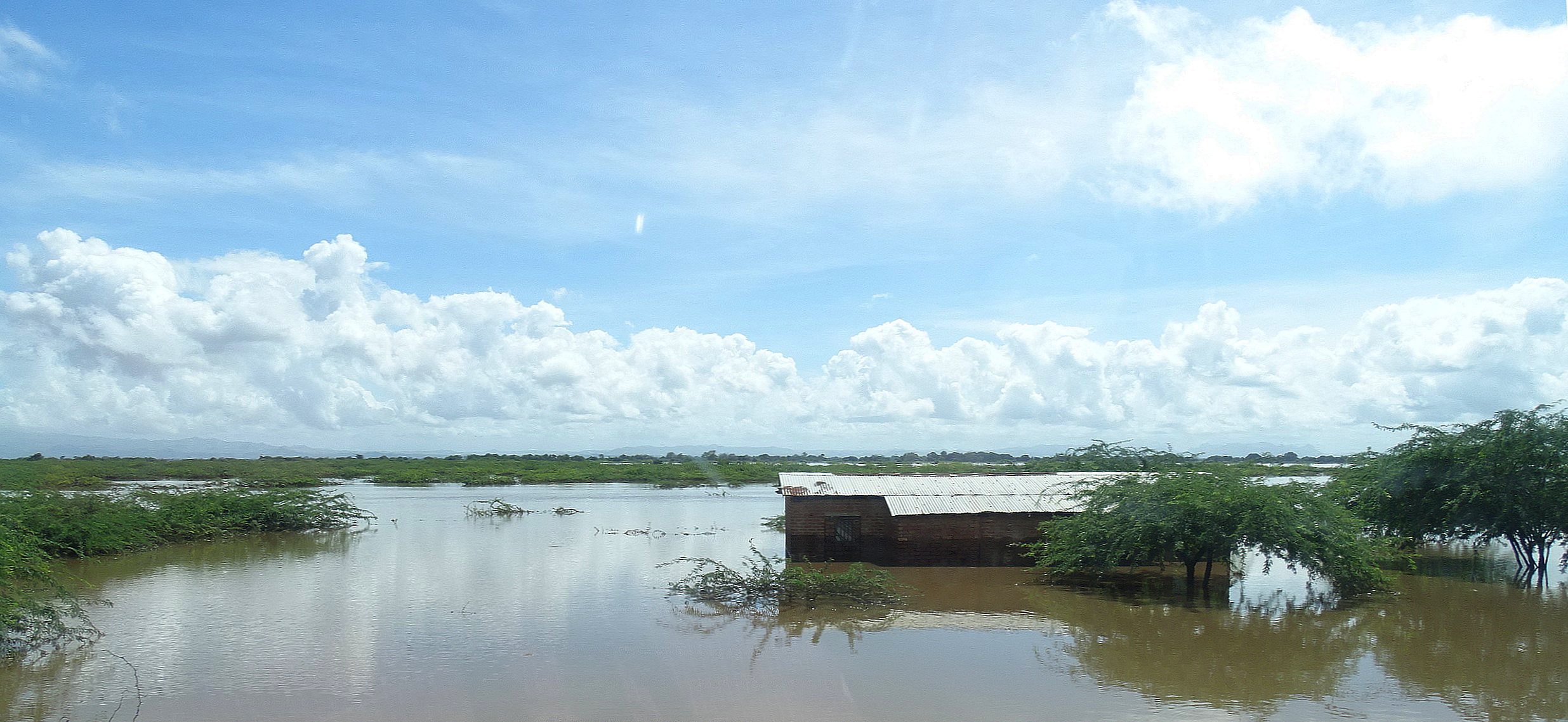 This is one of the submerged homes hit hard by flooding after Cyclone Idai in Malawi. Family belongings and livestock were swept away by the rising water. Photo by Francis Nkhoma, UM News.