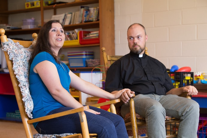 Rachel Porter and the Rev. David Johnston began as foster parents before adopting two children from a home with opioid addiction. West Virginia has one of the highest rates in the nation of children removed from homes due to drug abuse. Photo by Mike DuBose, UM News.