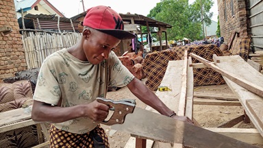 Hemedi Ndjadi, age 17, has been part of the Kindu United Methodist Orphanage in East Congo for three years where he is learning carpentry skills to become a workshop manager. Photo by Chadrack Tambwe Londe, UM News. Hemedi Ndjadi, age 17, has been part of the Kindu United Methodist Orphanage in East Congo for three years where he is learning carpentry skills to become a workshop manager. Photo by Chadrack Tambwe Londe, UM News.