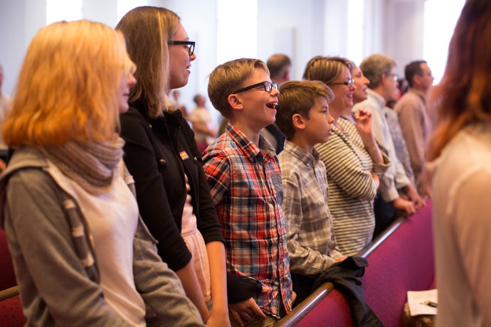 Parishioners worship at McKendree United Methodist Church in Lawrenceville, Ga., in October 2016. File photo by Kathleen Barry, UM News.