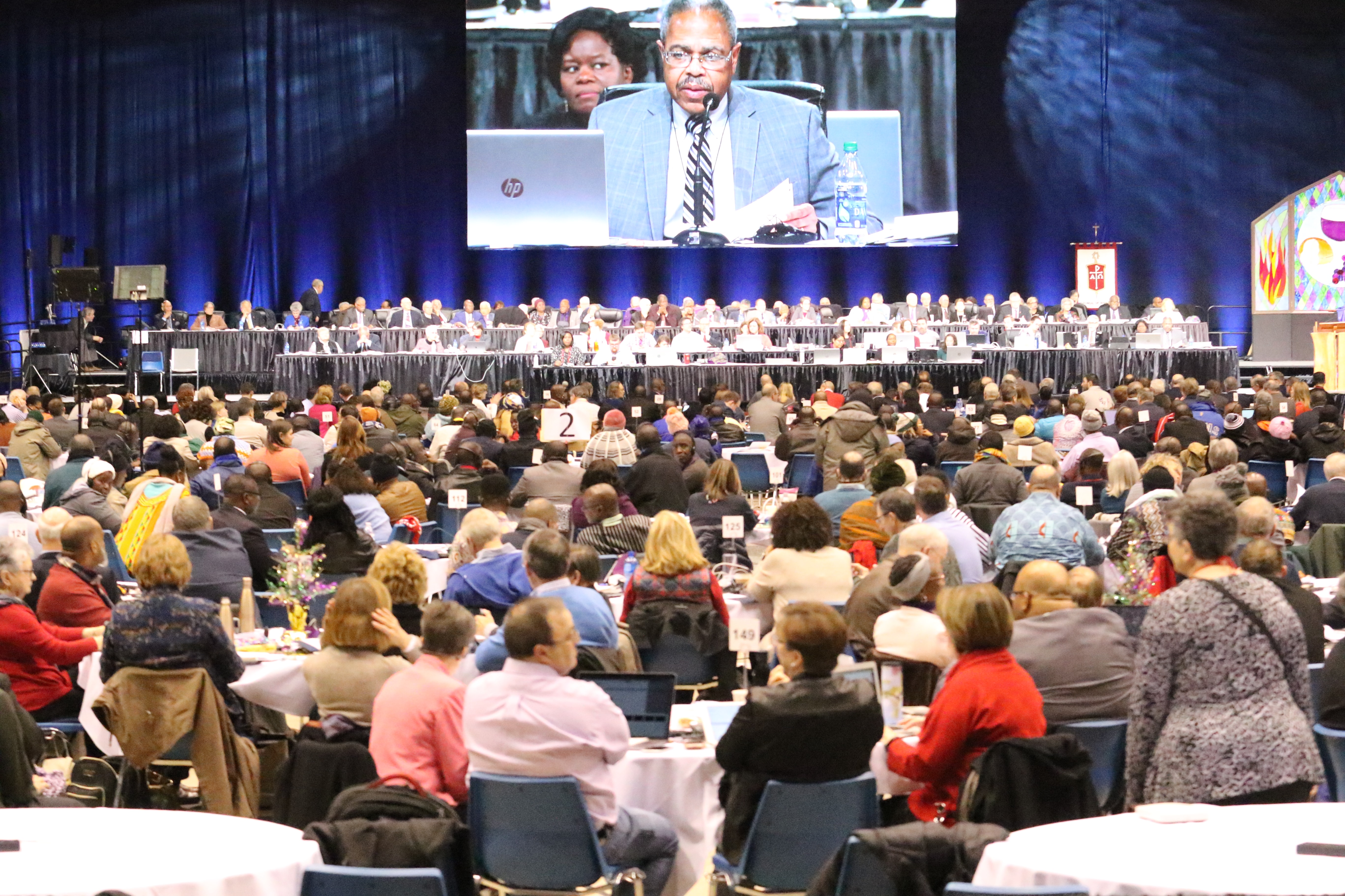 2019년 특별총회 이튿날 광경. 사진, 김응선 목사, 연합감리교뉴스. 