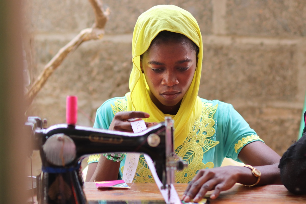 Maimouna Diaby, 18, learns to sew in a class at Canaan United Methodist Church in Mbour, Senegal. The church is part of two mission initiatives in Senegal and Cameroon that will join the Côte d’Ivoire Conference. Photo by Isaac Broune, UM News.