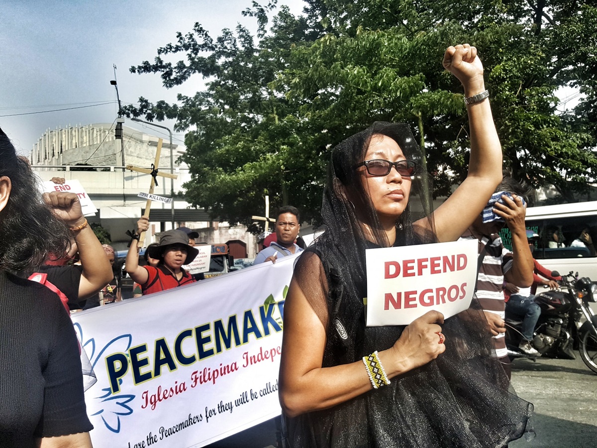 Norma P. Dollaga, a United Methodist deaconess, joined other religious groups during an Aug. 20, 2019, protest decrying the killings and violence on Negros Island. Filipino United Methodists have strongly condemned the bloodshed. Photo courtesy of Tetang Dollaga, UM News. 
