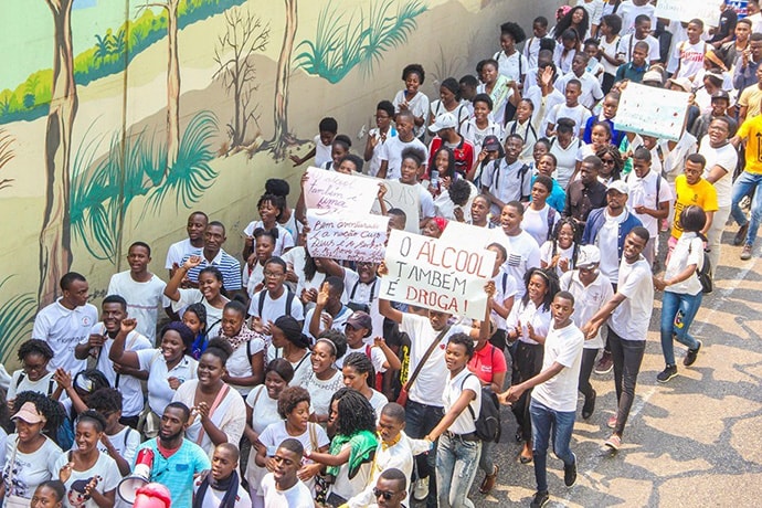 United Methodist youth march in the streets of Luanda, Angola, in celebration of the church youth group’s 67th anniversary. Photo by Augusto da Graça, UM News.