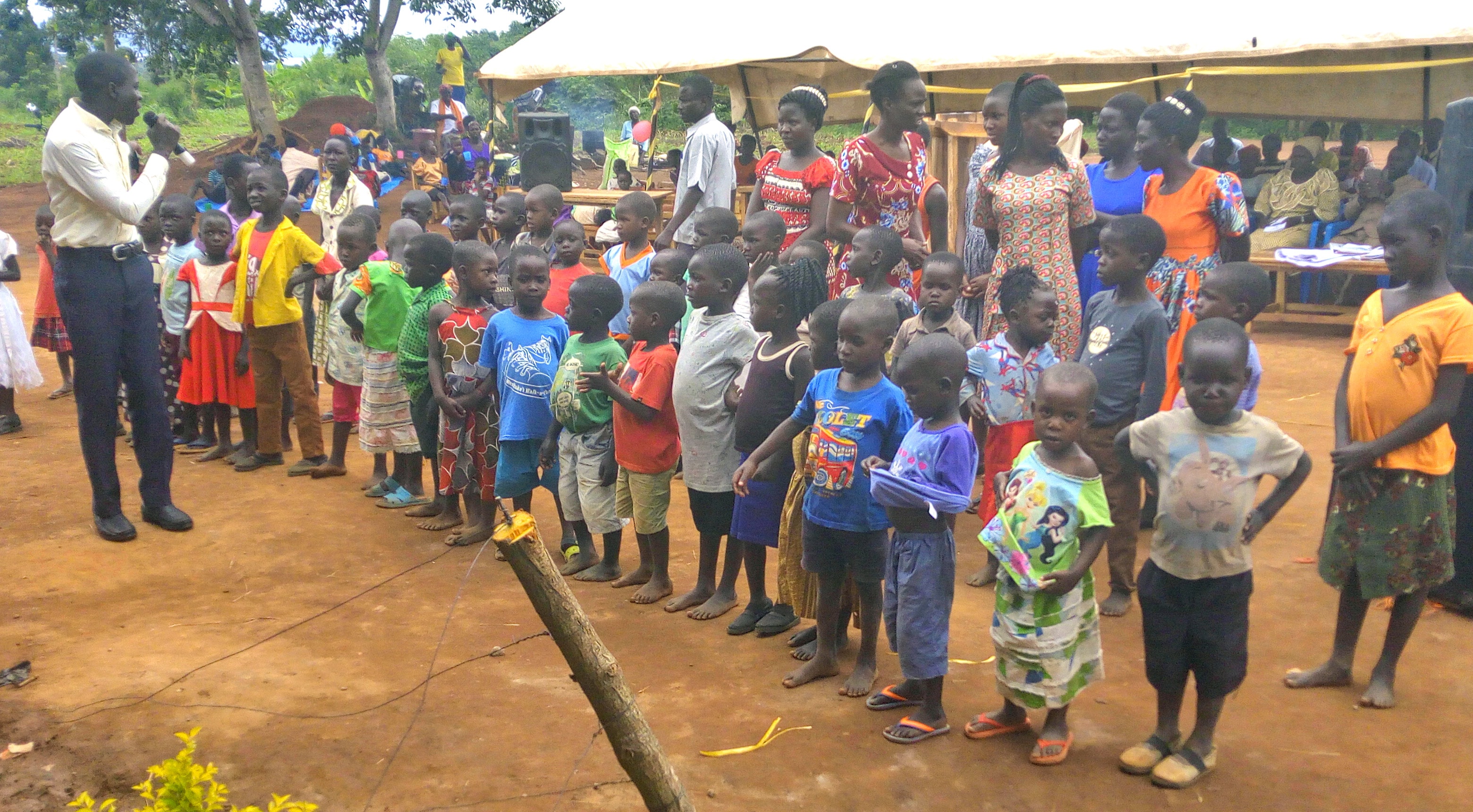 Children ages 3-7 attend the new Magooli Academy for Children in Lugala, Uganda. United Methodist deacon Joseph Zalambi of Grace United Methodist Church-Magooli opened the preschool to help orphaned and vulnerable children. Photo by Vivian Agaba, UM News.