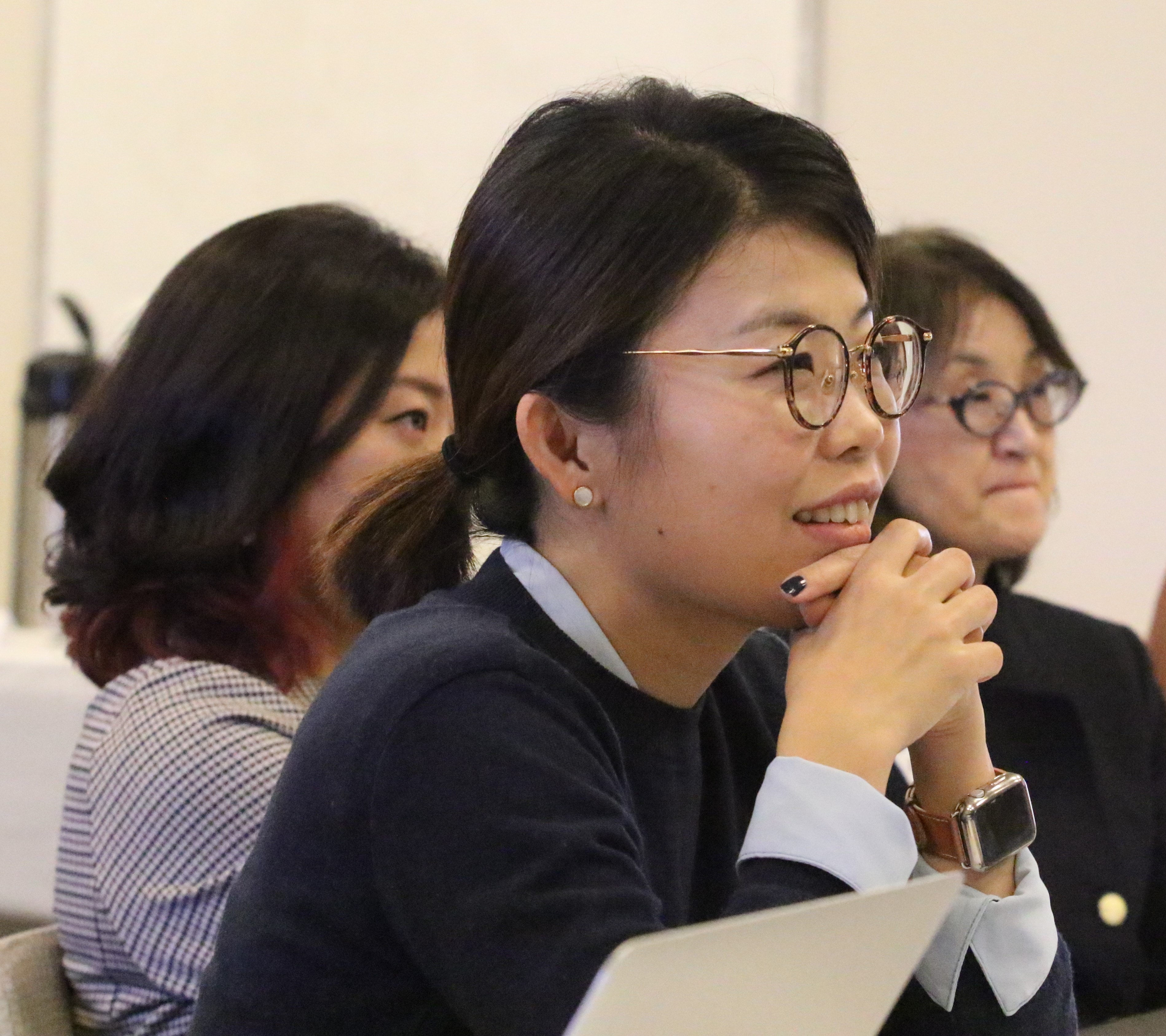 현혜원 목사가 평화학교에 참석해서 강의를 듣고 있다. 사진 김응선 목사, 연합감리교뉴스.