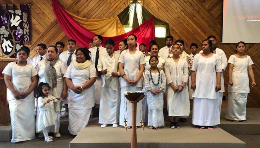 The choir of Anchorage’s First Samoan United Methodist Church sings during the Service of Commissioning and Reading of Appointments at the 2019 annual conference held at Christ First United Methodist Church in Wasilla, Alaska. Photo courtesy of the Alaskan Conference.