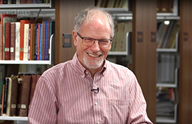 Portrait of L. Dale Patterson, archivist at Archives and History.  Archived video screenshot courtesy of United Methodist Communications.