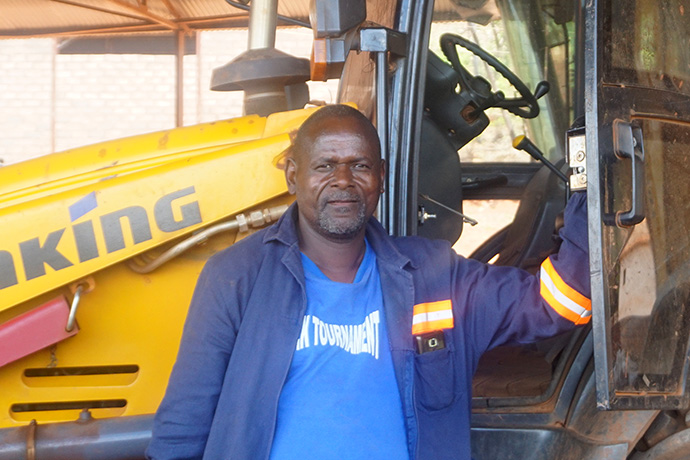 Vusumuzi Ndlovu works as a construction supervisor and machine operator at Pagejo Rarubi Farm in rural Zimbabwe. He said he turned his life around when he became a member of The United Methodist Church in 2007. He’s now actively involved in the farm church’s men’s organization. Photo by Kudzai Chingwe, UM News.