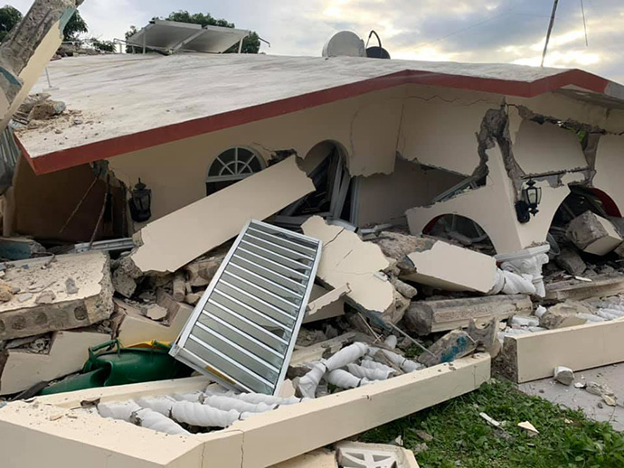 A home in Guayanilla, Puerto Rico, lies in ruins following a series of earthquakes. Hundreds of homes along the island’s southern coast were destroyed or severely damaged, leaving many people afraid to sleep indoors. Photo courtesy of the Methodist Church of Puerto Rico.